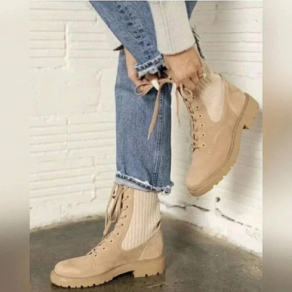 SE Combat 8.5 Hiker Grunge Rider Moto Lugsole Platform Waterproof Ankle Boots - Picture 2 of 8